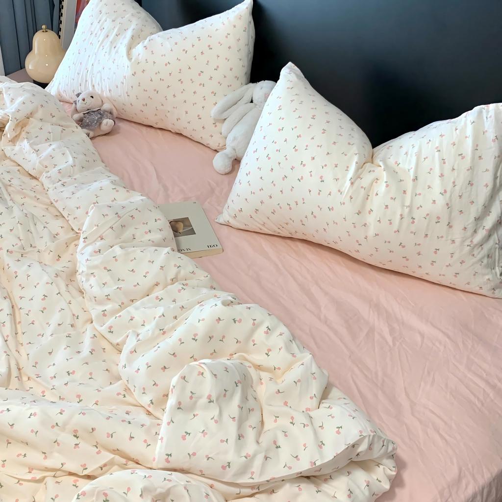 Live Broadcast Explosion Class A Maternal And Infant Grade Cotton Pure Cotton Double-Layer Yarn 4-Pcs Set Student Children'S Dormitory 3Pc Quilt Cover