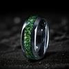 8MM Fashion Men Titanium Wedding Rings Green Shell Inlay Stainless Steel Rings For Men Engagement Wedding Band Anniversary Gifts