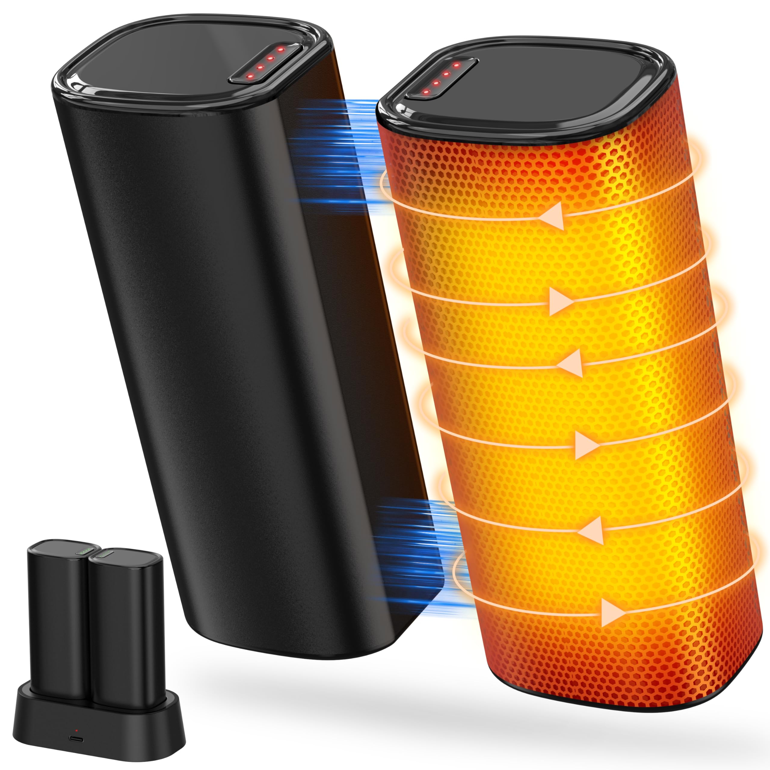 

Новая магнитная разделяемая перезаряжаемая грелка для рук с зарядным набором из 2 штук Перезаряжаемая ручная электрическая грелка для рук Электронная грелка для рук Полный нагрев за 3 4 чёрный