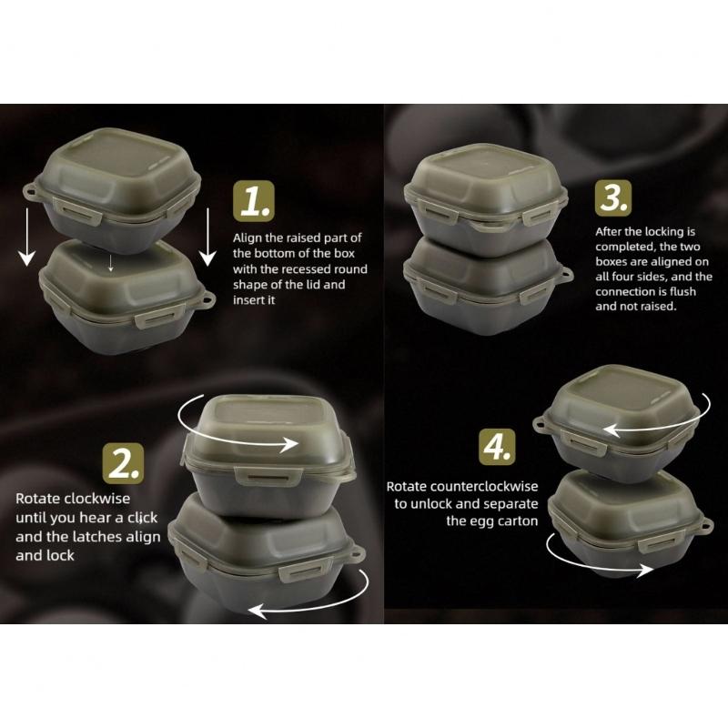 Practical 4 Compartment Eggs Container With Shockproof Silicone Protections Eggs Holder for Outdoor Camping Picnics