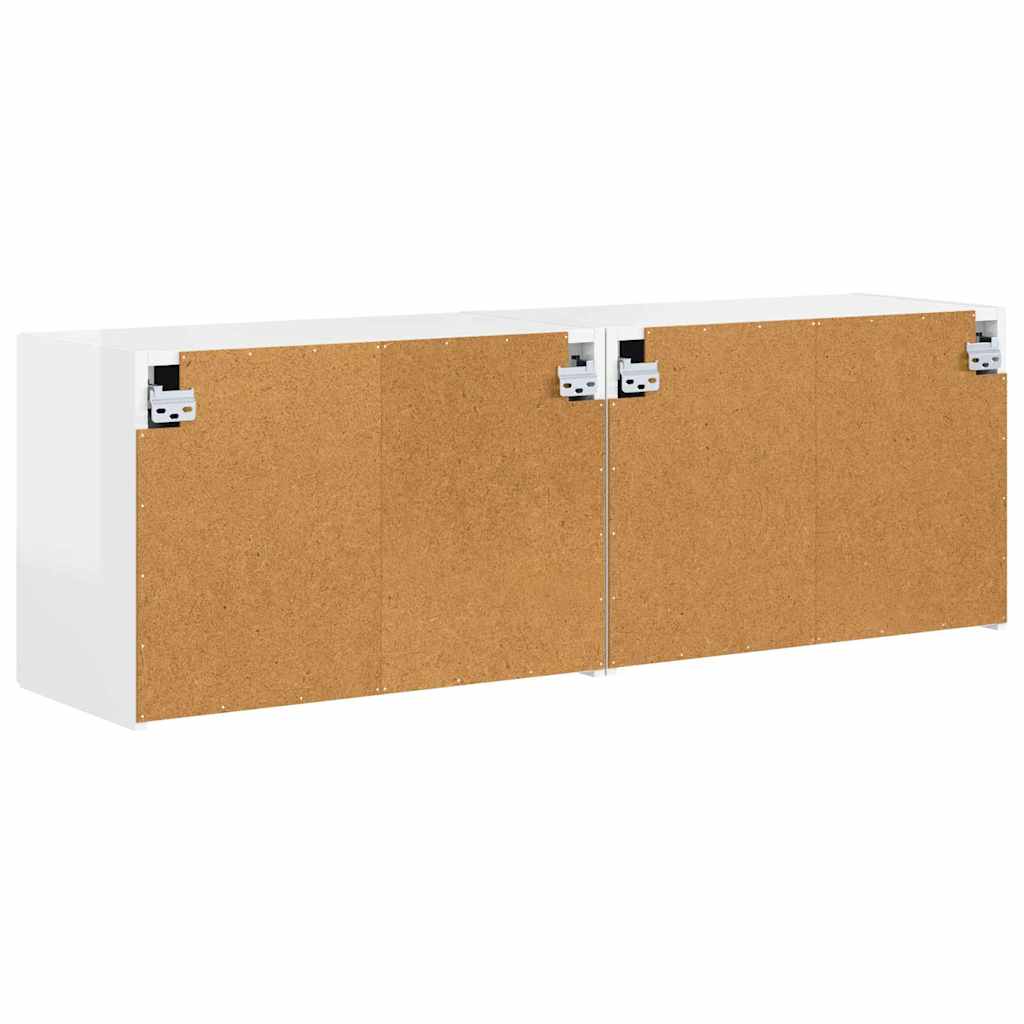 Wall Mounted TV Cabinet Set 2 pcs High Gloss White 59.5 x 31 x 40 cm