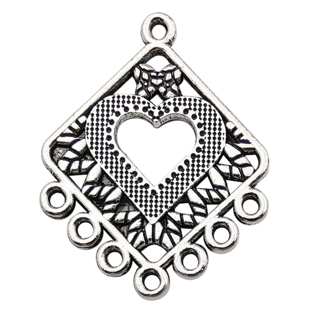 Bohemian Water Drop Heart Double Hole Ethnic Earrings Alloy Jewelry