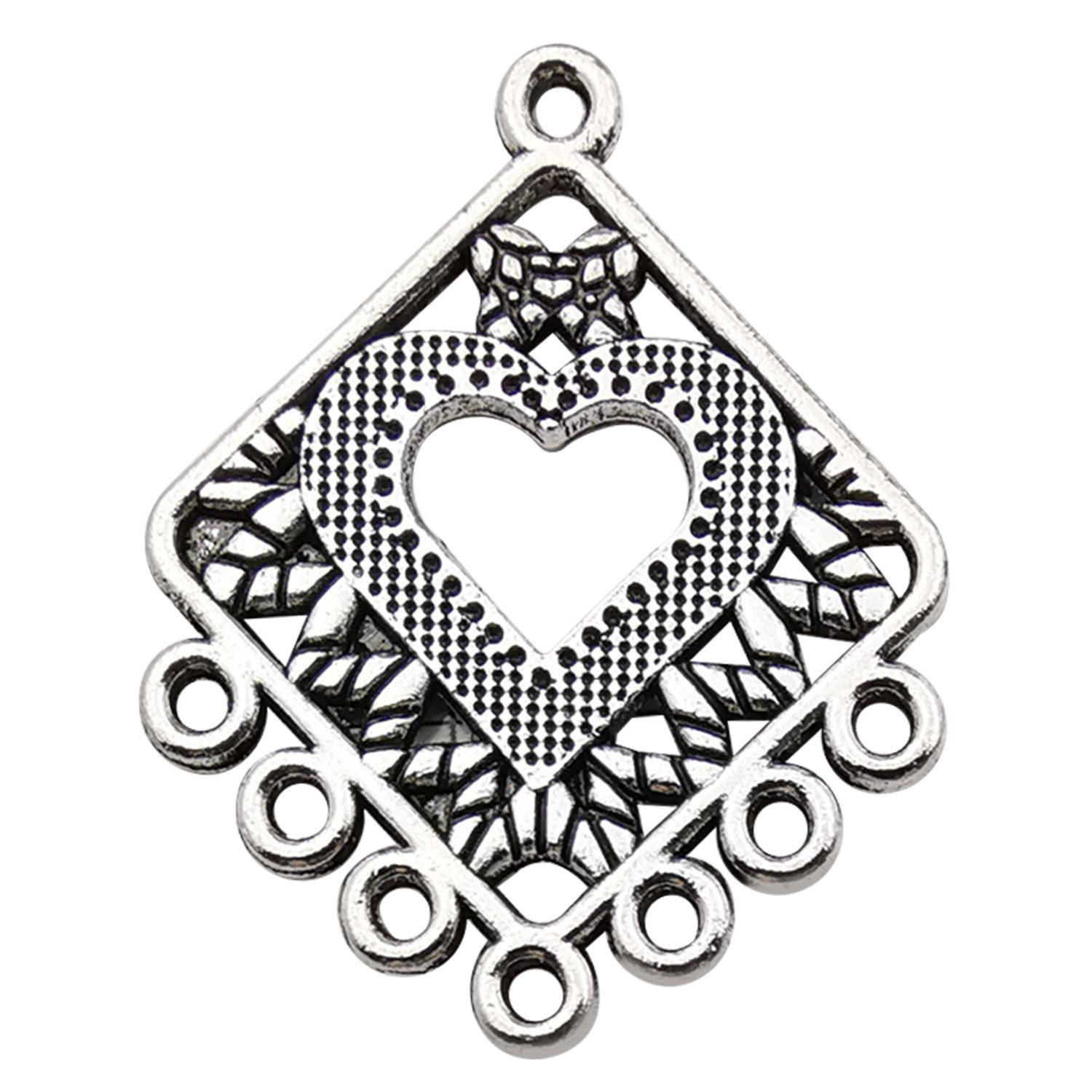 

Богемные серьги-капли воды в форме сердца с двумя отверстиями, этнические, из сплава