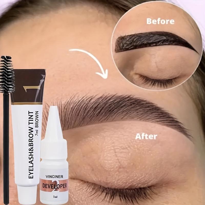 3-color Eyebrow Tinting Kit Available In Black, Brown, and Coffee. Waterproof, Quick-drying, and Long-lasting Makeup Eyebrow Tint