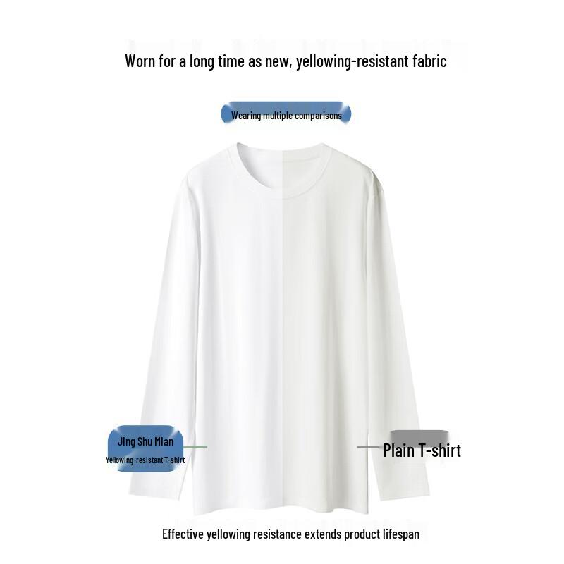 Jing Shuxian Men's Antibacterial Soft Cotton Long-Sleeve T-Shirt