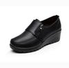 New Women's Shoes Spring Autumn Wedges Soft Sole Non-slip Women's Single Shoes Comfortable Large Size Mother's Leather Pumps