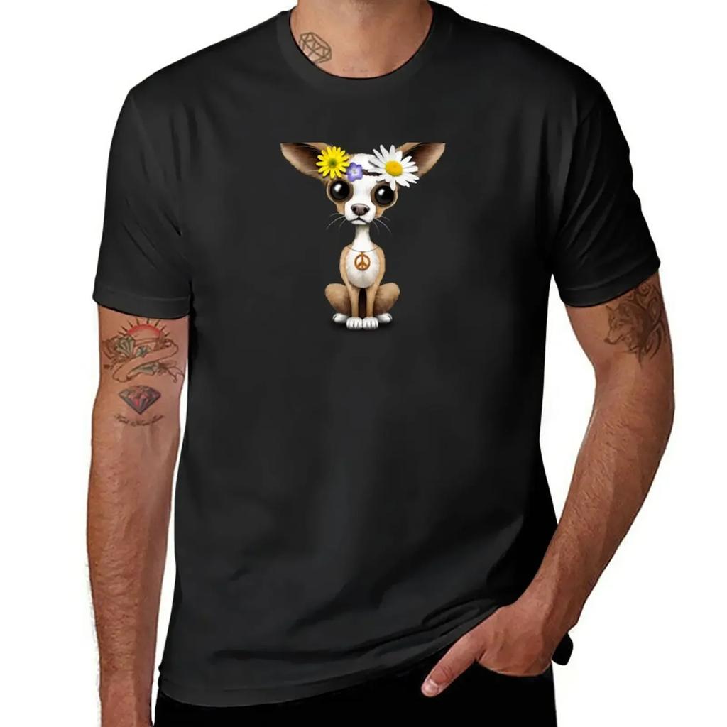 Cute Chihuahua Puppy Hippie T-Shirt anime clothes cute clothes vintage mens graphic t-shirts hip hop