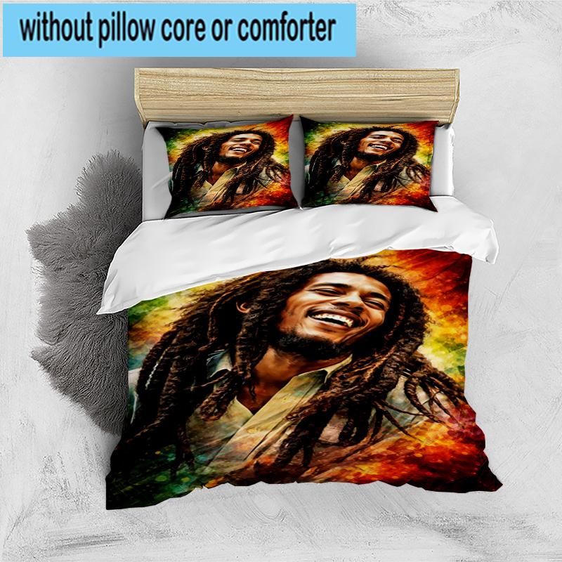 Bob Music Vibrant Art 3pcs Bedding,Including 1pc Duvet Cover And 2pcs Pillowcases Perfect for Christmas,Ideal for Bedroom, Dormitory