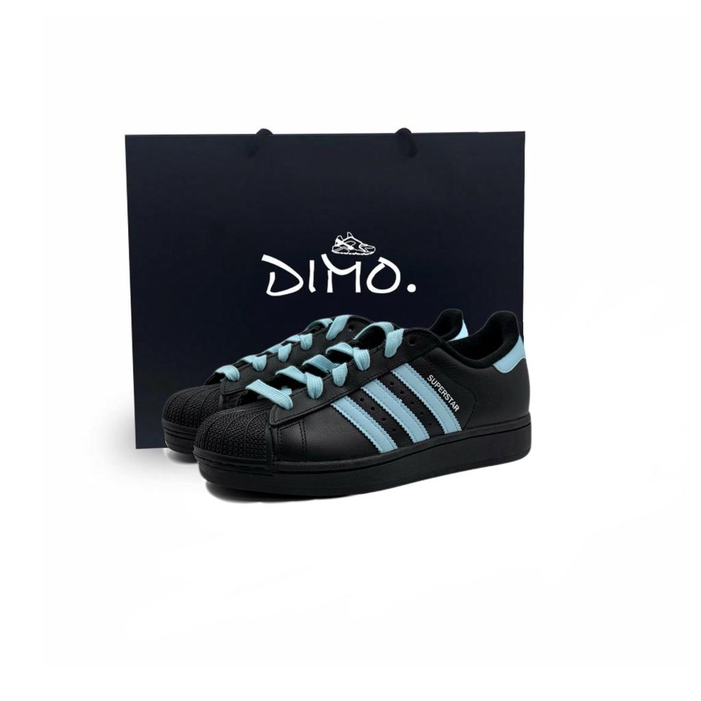 adidas Originals Superstar 2 Støddæmpende Slidstærke Letvægts Lave Skateboard Sko Unisex Sort Blå JI0079(Team924-SBOX)