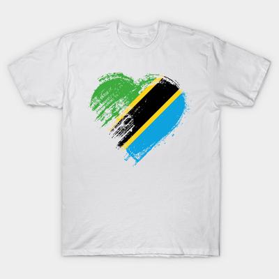T Shirt Women Grungy I Love Tanzania Heart Flag Harajuku Print Kawaii Tshirt Summer Short Sleeve Female T-Shirt Top Tee