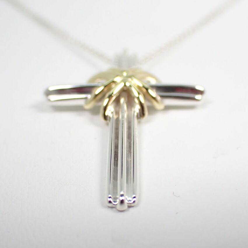 [Used] TIFFANY/Tiffany 925/750 Cross Pendant/necklace/g467-32