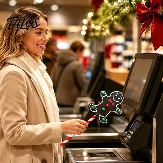 Weihnachtskarte Tippstab 2 Stück Kreditstab, 3D-gedrucktes kontaktloses Zahlungswerkzeug, Festliches Langlebiges PLA Leichtes Zahlungszubehör für Geschäfte Restaurants