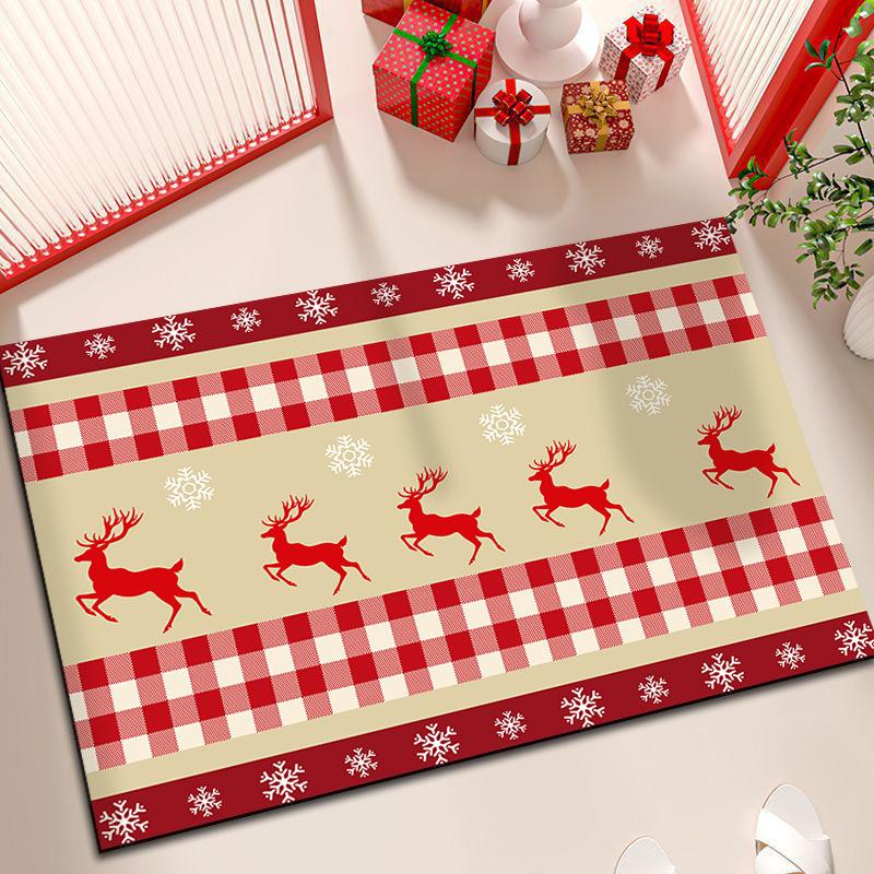 Christmas Atmosphere Diatom Mud Entry Door Floor Mat Porch Absorbent Quick Drying Non-slip Door Dirt Mat Household