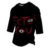 Men's Casual Halloween Graphic Crew Neck T Shirt Three Quarter Sleeve Top Lightweight Comfortable Fit