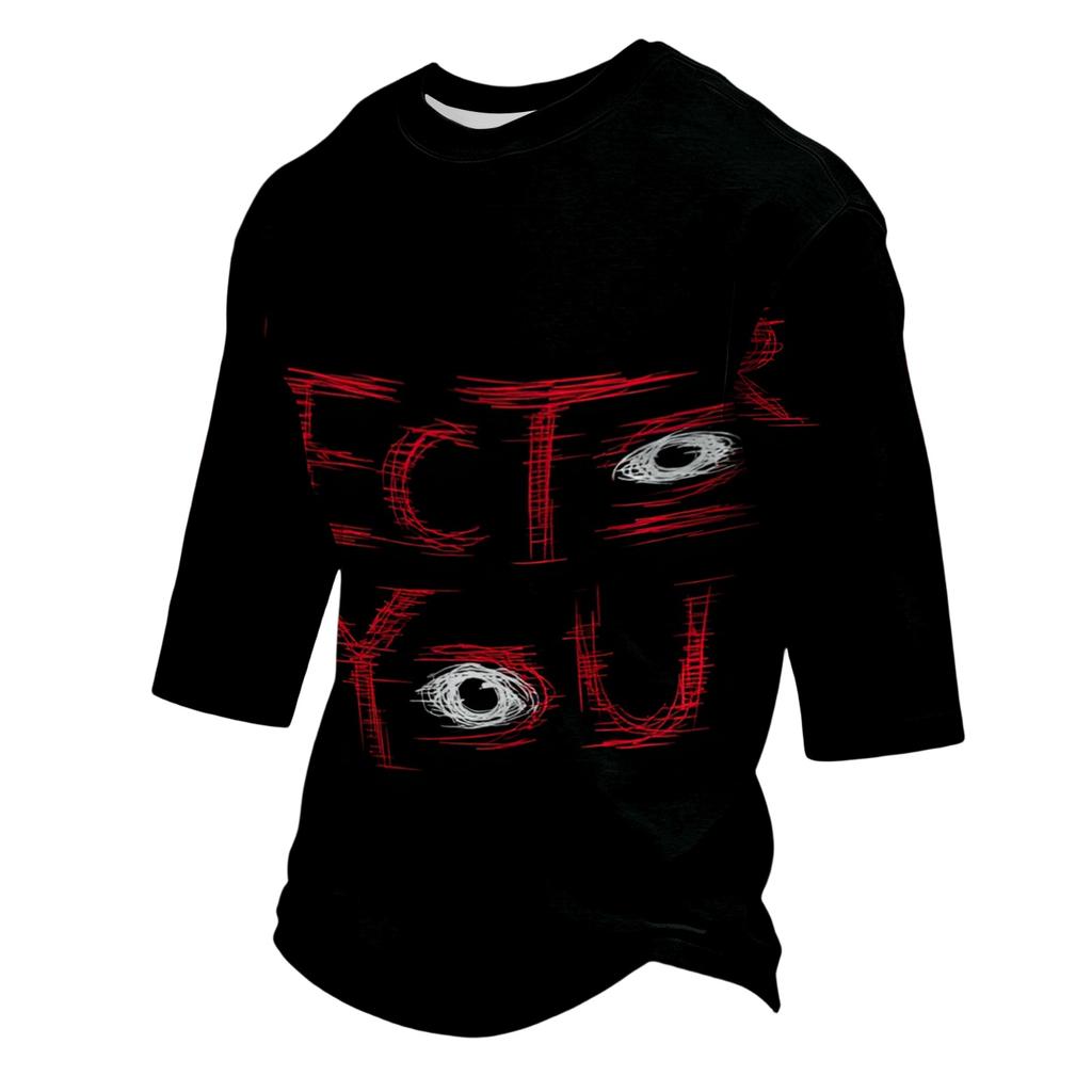 Men's Casual Halloween Graphic Crew Neck T Shirt Three Quarter Sleeve Top Lightweight Comfortable Fit