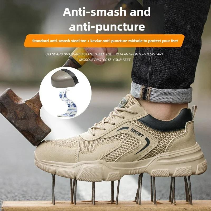 Men's Breathable Safety Work Shoes – Summer Puncture-Proof Sneakers with Composite Toe & Insulating Protection