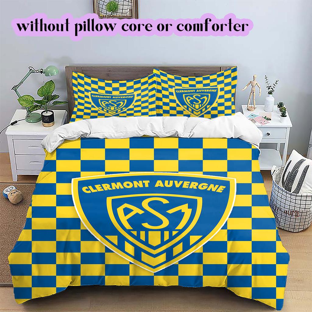 Leeds United Pattern Bedding,Quilt Set Quilt Cover Pillowcase Home Birthday Gift (1*duvet cover+2*pillowcase,without core)