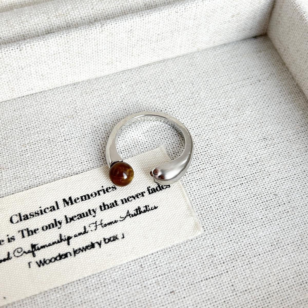 Регулируемое ретро-кольцо Meilade с тигровым глазом для женщин