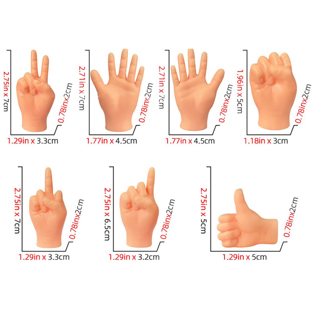7 Pcs Tiny Finger Hands, Funny Mini Hands Puppets, Miniature Small Hands, Realistic Design Mini Hand, Pet Cat Toys, Gag Performance Party Favors