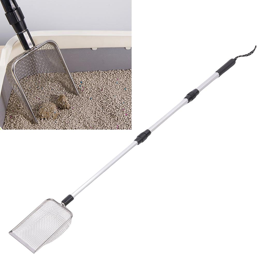 Extendable Cat Litter Scoop Long Handle Detachable Anti Stick Stainless Steel Kitty Litter Scooper Shovel