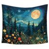 Enchanted Forest Tapestry, Fantasy Woods Tapestry Wall Hanging, Magical Wildflower Forest Animal Wall Blanket Decor For Home