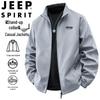 JEEP SPIRIT Men's Spring Autumn Stand Collar Plus Size Casual Jacket