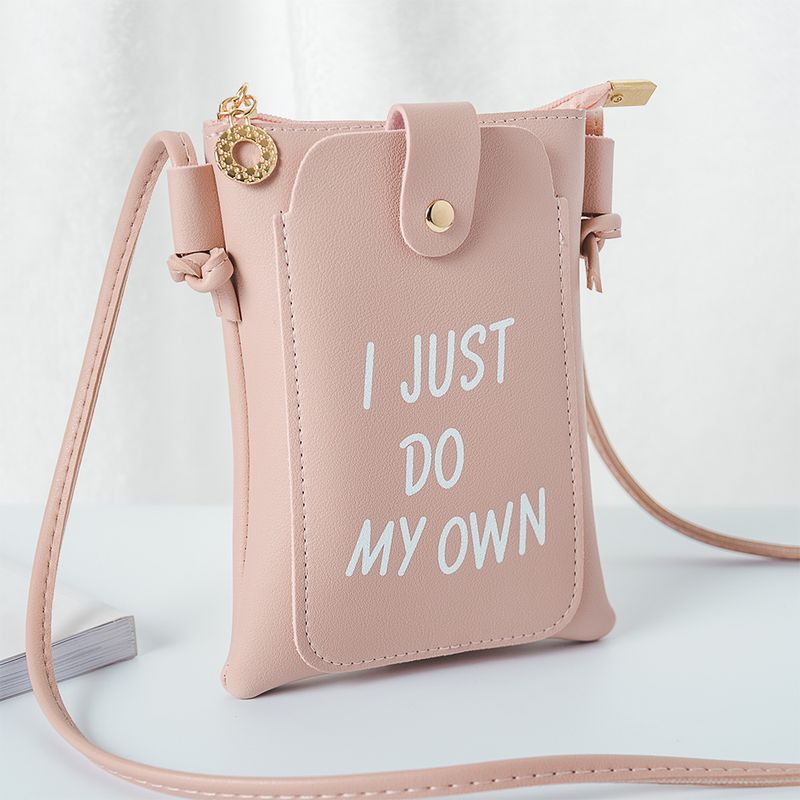 

Mobile Phone Bag Female 2024 New Arrival Korean All-Match Simple Summer Small Bag Mobile Coin Purse Messenger Bag Shoulder Bag Pink