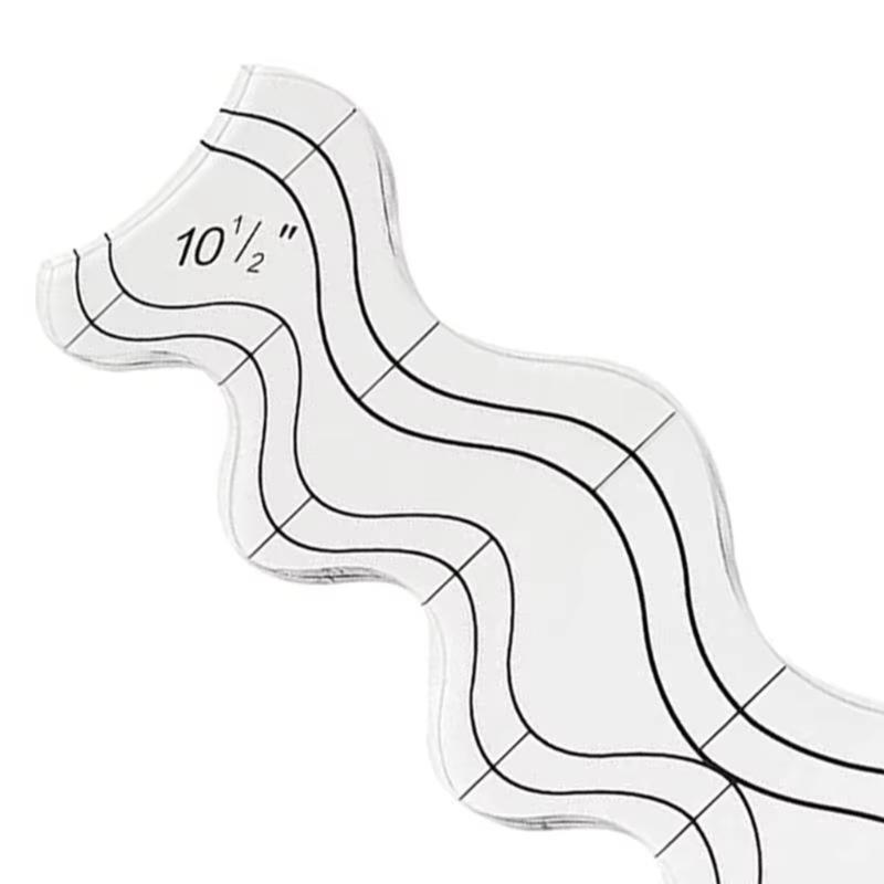 Quilters Ruler Clear Acrylic Wavy Patchwork Templates Clear Acrylic Quilting Rulers Quilters Rulers for Sewing Machine