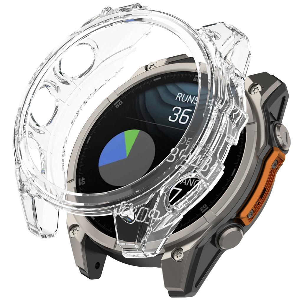 For Garmin Fenix 8 51mm Watch Case Half Wrapped Flexible TPU Protective Cover