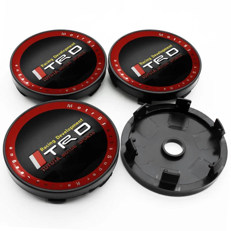 4Pcs 56mm 60mm Car Wheel Center Covers Tire Hub Caps Emblem Stickers For Toyota TRD GR SPORT Avensis Prius Rav4 Auris Yaris Aygo