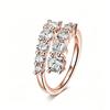 Smyoue 10 Gems Full Moissanite Rings for Women Sparkling Flawless Lab Created Diamond Wedding Band S925 Silver Jewelry