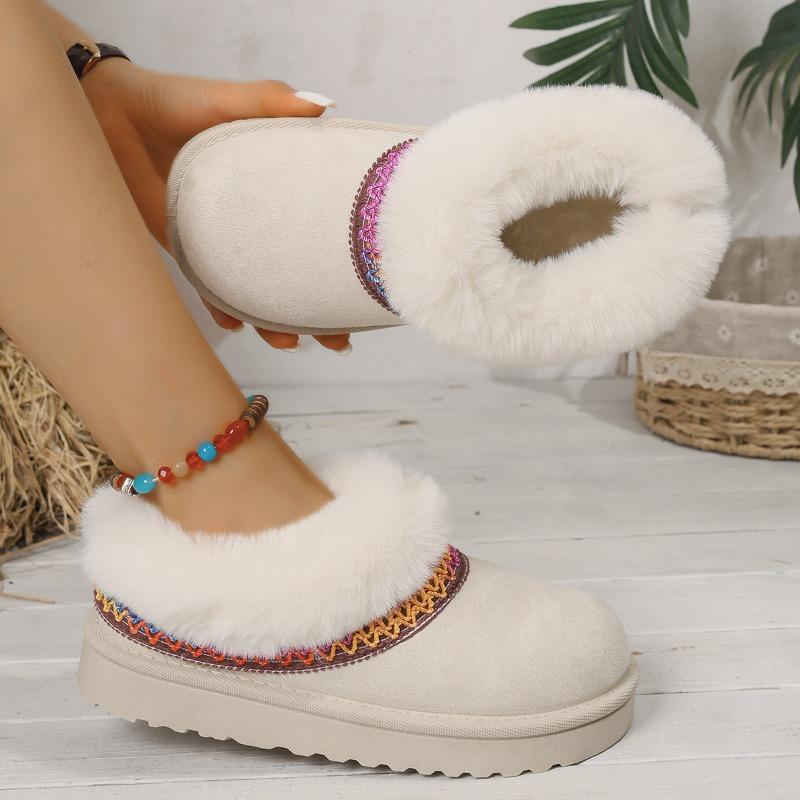 Winter Außenhandel neue gewebte kurze Schneestiefel Damen dicksohlige verdickte gefütterte dicksohlige Baumwollschuhe