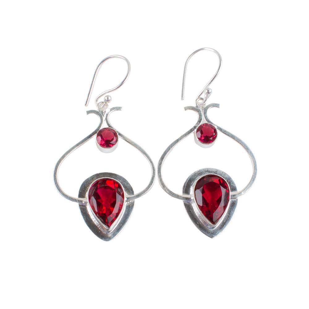 Rare Pink Rubellite Gemstone 925 Sterling Silver Jewelry Handmade Earrings 2.2" EE-80-4