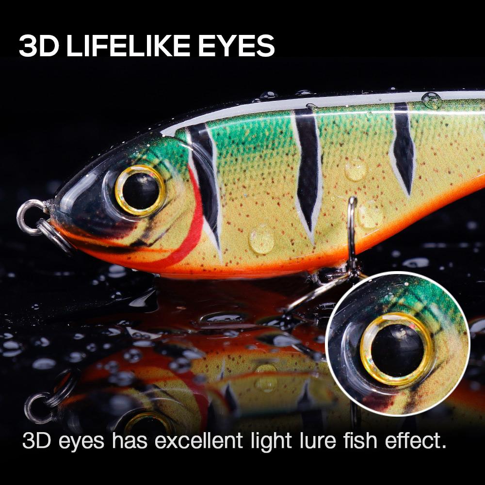 68mm 9g Small Jerk Bait Wobblers Fishing Lure for Pike Sinking VIB Lures Ice Fishing Tackle Lure Hard Jerkbait Crankbait