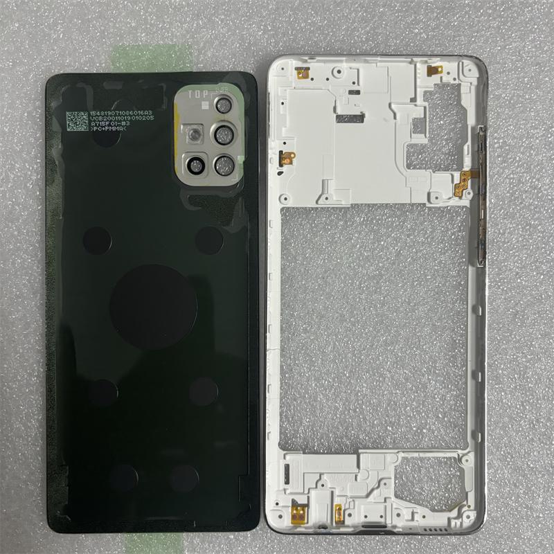 For SA Galaxy A71 4G 2020 A715 A715f Housing Middle Frame Cover+Battery Back Cover Rear Cover+Camera Lens