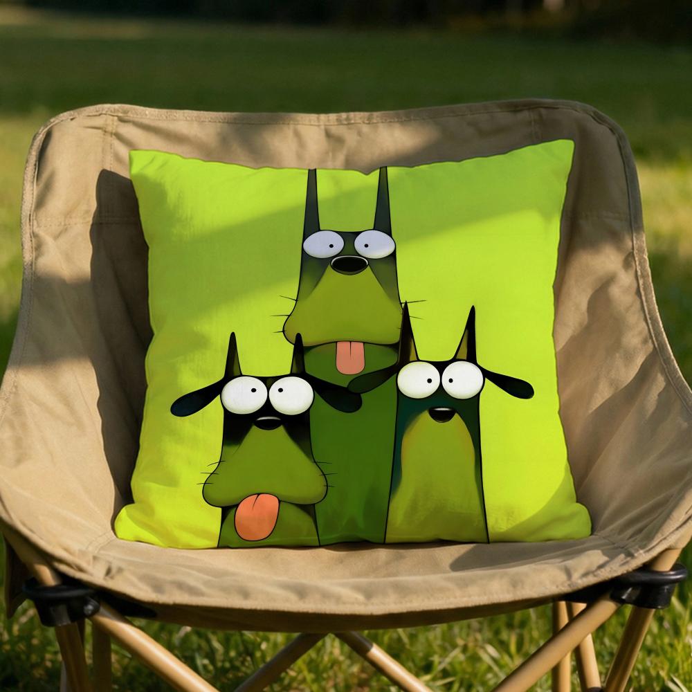 Cartoon Doberman Pinscher Cushion Cover Soft Reversible Durable Pillow Cover MultiScene Use for Home Car Daily Comfort