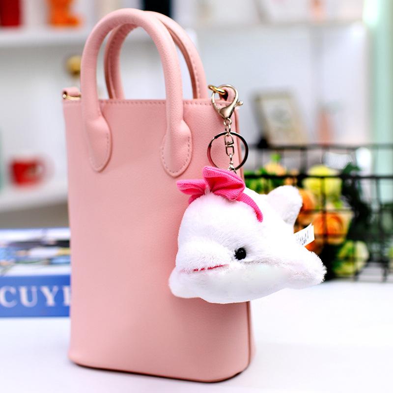 Cute Dolphin Whale Sea Lion Doll Plush Toy Shark Killer Whale Doll Girl Bag Keychain Small Pendant