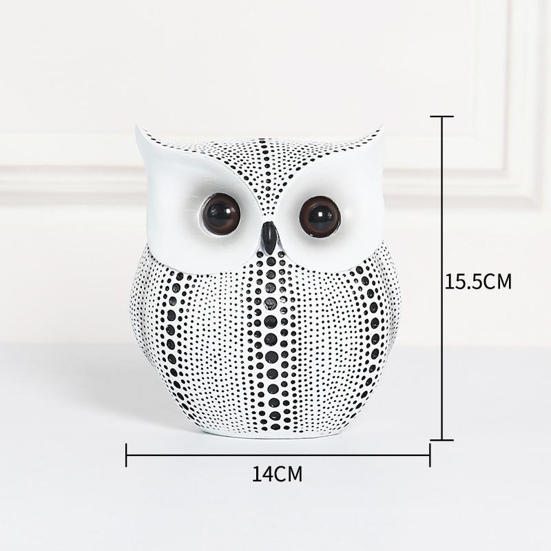

Nordic Polka Dot Owl Figurine - Creative Soft Decor Resin Craft Ornament