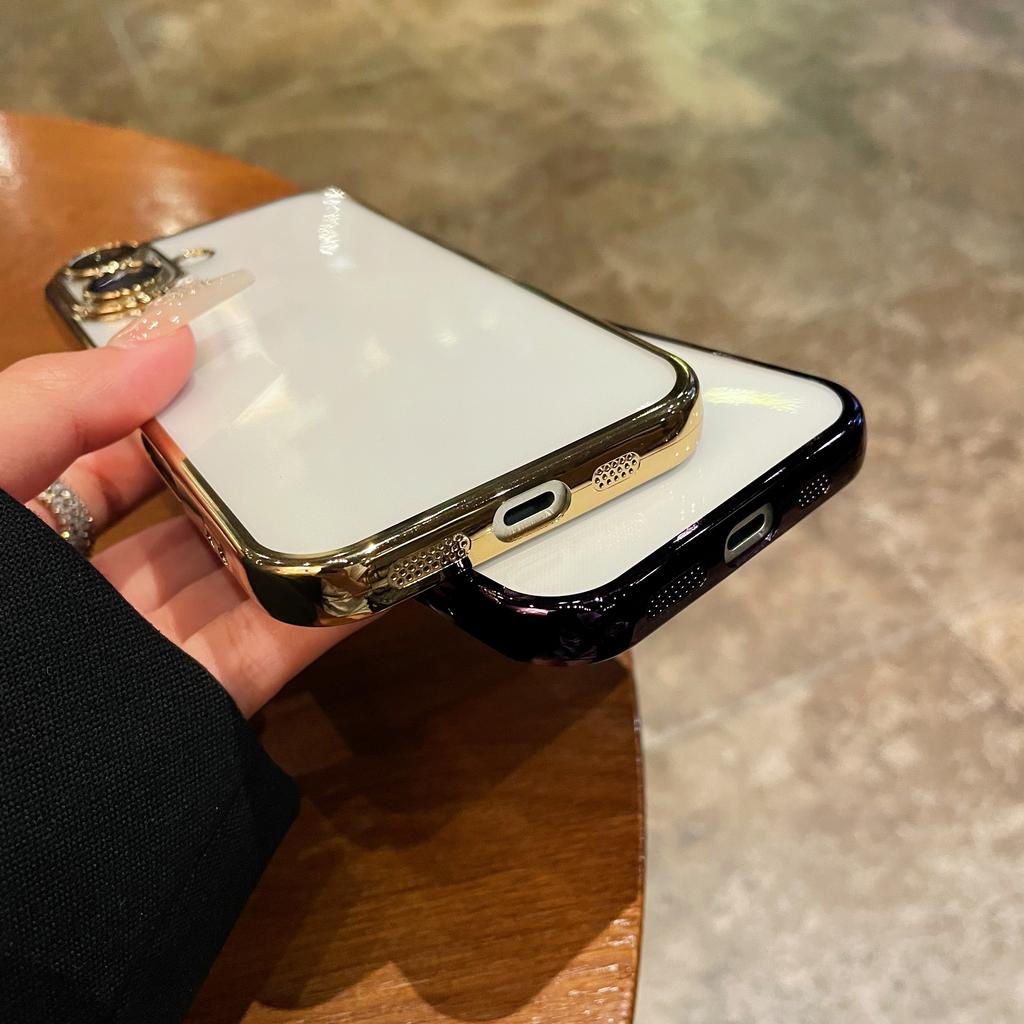 Full Lens Protection Case for iPhone 16 15 14 13 12 11 Pro Max Case Luxury Plating Transparent Silicone Soft Cover for 16 ProMax