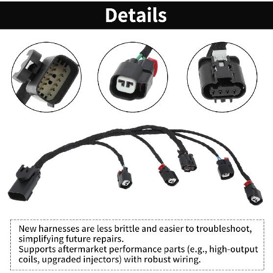 No.28329581 Fuel Injection Ignition Harness for Chevrolet Silverado 1500 2014-2019 for Left Hand Fuel Rail 5.3L 6.2L V8 Wiring Harness Plug