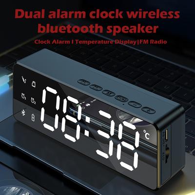 Wireless Bluetooth Speaker Fm Radio Sound Box Desktop Alarm Clock Subwoofer Music Player Tf Card Bass Speaker Boom For Xiaomi