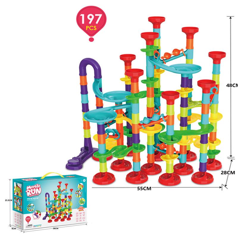 Versatile Interlocking Slide Blocks: 3D Marble Run Ejection Pipe Maze Toys