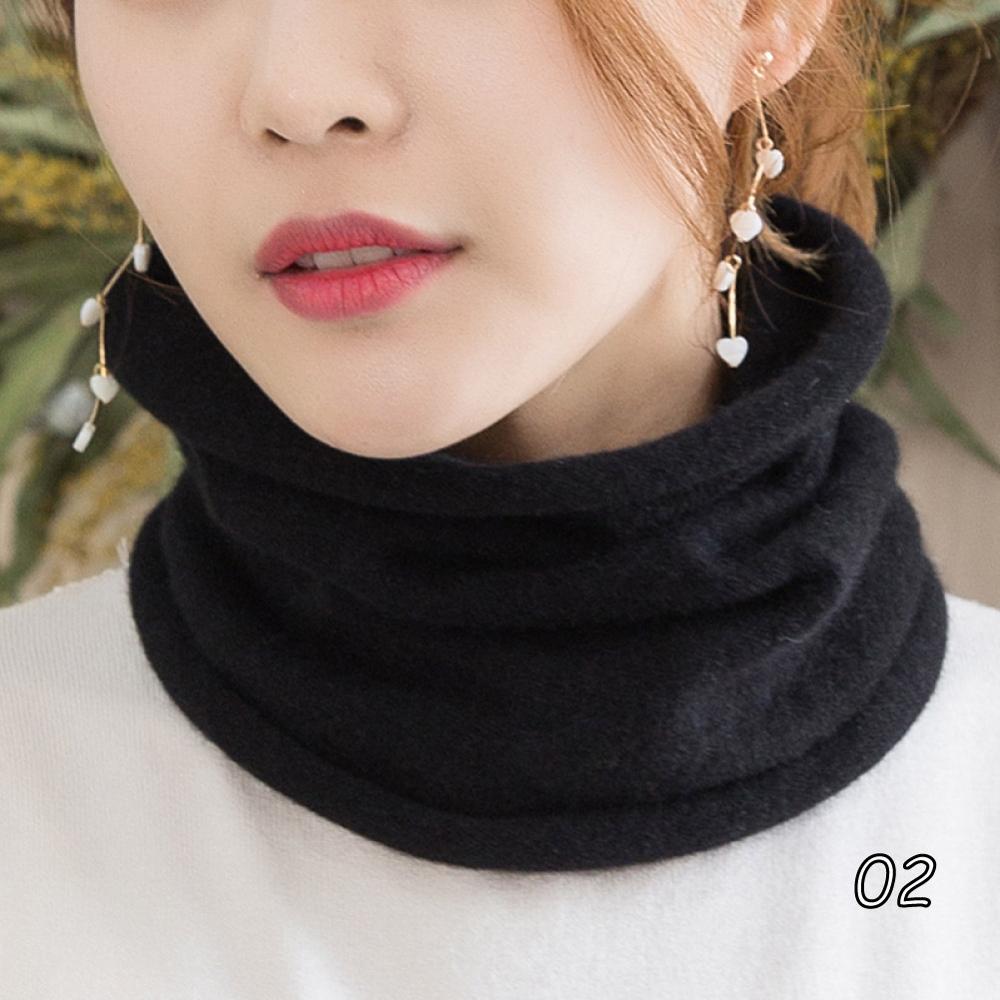 Women100% Wool Ring Scarves Soft Single Loop Neck Warmer Female Winter Cashmere Knitted Turtleneck Fake Collar Neckerchief