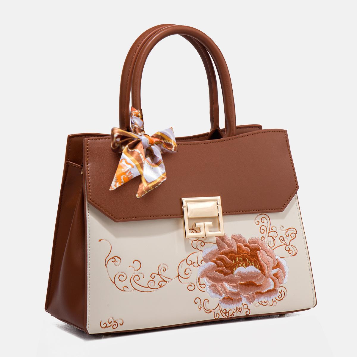 

Mother S Day Gift Embroidery Niche Large-Capacity Handbag Women S Mother Bag Atmospheric High-End Messenger Women S Bag