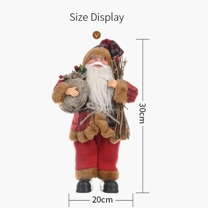 Christmas Decorations Standing Posture Santa Claus Doll Christmas Plastic Doll Creative Toy Decoration