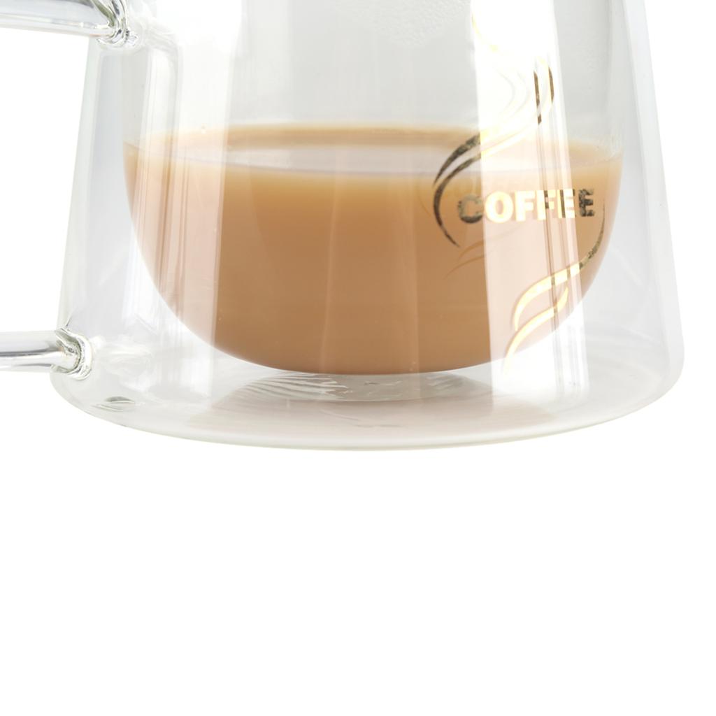 Double Wall Insulated Glass Cup Heat Resistant Mug Glassware for Coffee Tea Milk