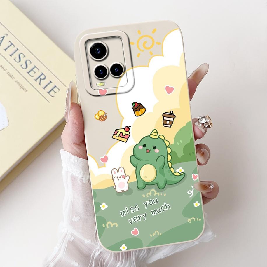 For Vivo Y33s Case V2109 Shockproof Cover Cute Dinosaur Panda Fundas Cases For Vivo Y21 2021 Y21A Y21S Y21T Y33T VivoY33s Bumper
