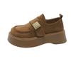 Fashion Thick-soled Matte Soft Leather Small Leather Shoes Spring and Summer 2025 New British Hong Kong Style Loafers Versatile Single Shoes