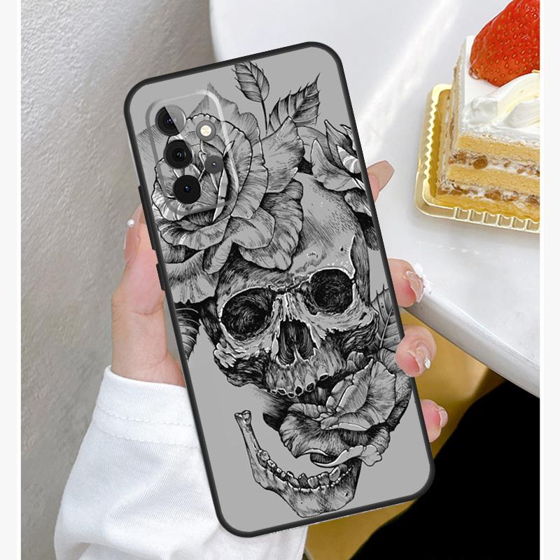 Gothic Skull Case For Samsung Galaxy A15 A25 A35 A55 A51 A71 A12 A32 A52 A13 A33 A53 A14 A34 A54 Cover
