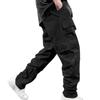 Men's Multi-Pocket Cargo Drawstring Pants, Loose Fit Casual Trousers